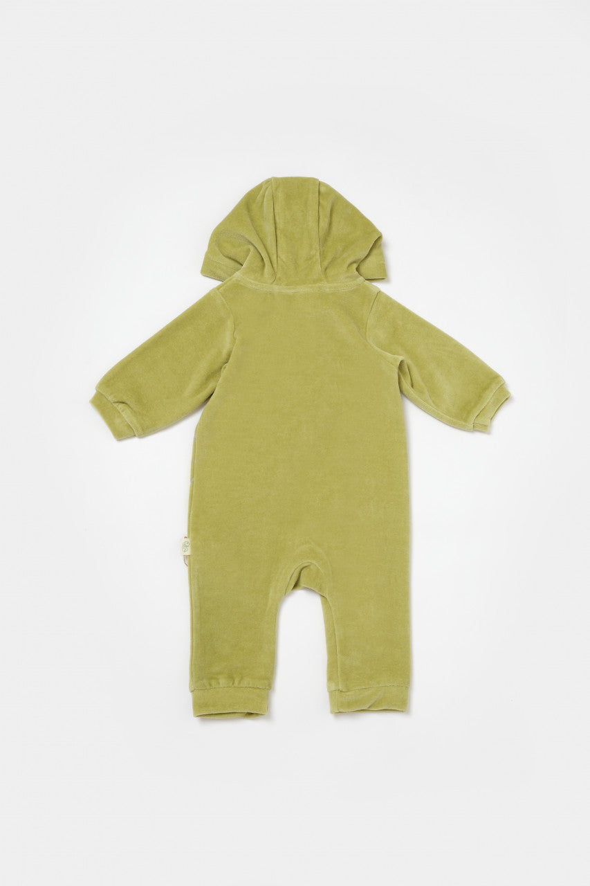 Salopeta Elefant cu maneca lunga si gluga din 80%bumbac organic si 20% poliester - , BabyCosy